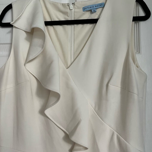 Antonio Melani off white jumpsuit with ruffle detail. NWOT - Picture 4 of 7